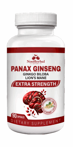 Panax Ginseng (10% Ginsenosides), Ginkgo Biloba & Lions Mane – 750mg – Nootropic Brain Supplements for Memory and Focus, Clarity, Energy – 90 Vegan Capsules, Non-GMO (Copy)