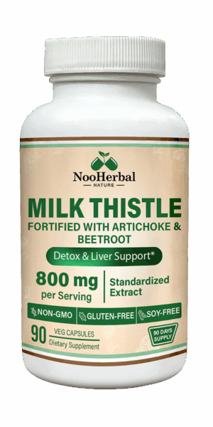 Milk Thistle Liver Cleanse Detox & Repair | 800mg | Herbal Milk Thistle Supplement | 80% Silymarin with Artichoke, Beetroot Extract | Antioxidant Support | Non-GMO | 90 Vegan Capsules